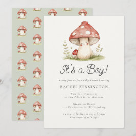 Whimsical Mushroom Es ist eine Baby-Dusche Einladung