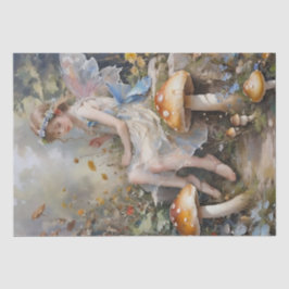Whimsical Mushroom Fairy Decoupage Seidenpapier
