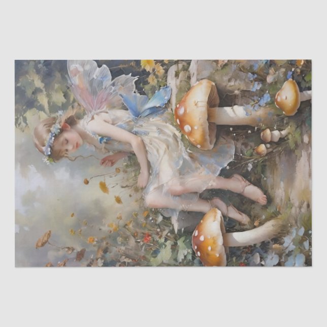 Whimsical Mushroom Fairy Decoupage Seidenpapier (Vorderseite)