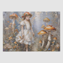Whimsical Mushroom Fairy Decoupage Seidenpapier