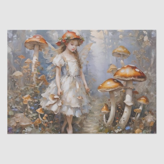 Whimsical Mushroom Fairy Decoupage Seidenpapier (Vorderseite)