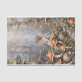 Whimsical Mushroom Fairy Decoupage Seidenpapier