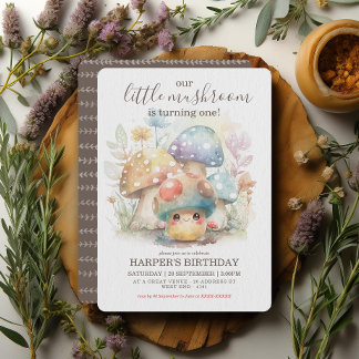 Whimsical Mushroom Geburtstag Einladung