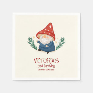 Whimsical Mushroom Gnome Geburtstagsparty Serviette