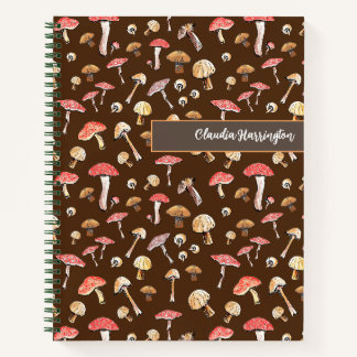 Whimsical Mushroom Notebook Nature Art Journal Notizbuch