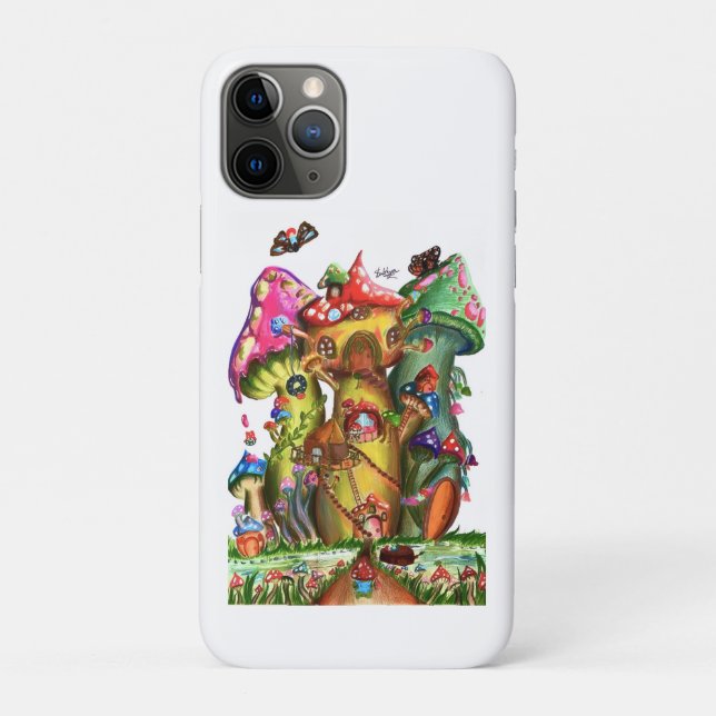 Whimsical Mushroom Village Fantasy Artwork Case-Mate iPhone Hülle (Rückseite)