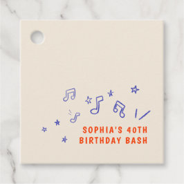Whimsical Musical Note Illustrations 40. Geburtsta Geschenkanhänger