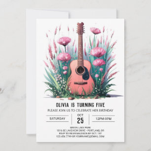 Whimsical Musician's Gitarre Geburtstag Einladung