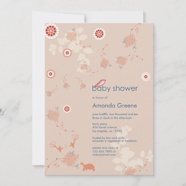 Whimsical Nature Baby Shower Einladungskarte (Vorderseite)