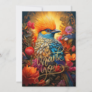 Whimsical Nature Blue Bird Nr. 2 Dankeskarte