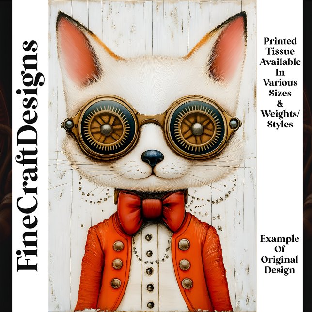 Whimsical neugierig Steampunk Fox M2 Decoupage Seidenpapier (Von Creator hochgeladen)