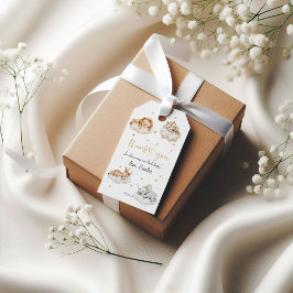 Whimsical Neutral Watercolor Sleeping Animals Baby Geschenkanhänger