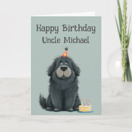 Whimsical Newfoundland Dog Birthday Card Karte