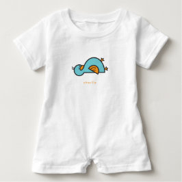 Whimsical Niedlich Cartoon Aquamarin Blue Baby Duc Baby T-shirt