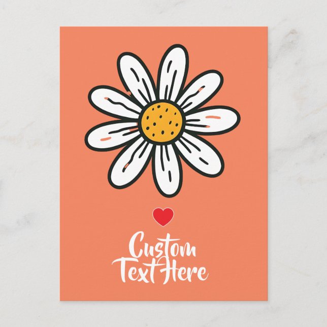 Whimsical Niedlich Daisy Postcard - Playful Floral Postkarte (Vorderseite)
