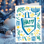 Whimsical Niedlich Dreidel Menorah CUSTOM HANUKKAH Feiertagskarte<br><div class="desc">Perfekte niedliche Karte für einen lustigen Urlaub! Handgemachte Kunst für Sie! Vollständig anpassbar! Klicken Sie auf "Personalisieren" oben, um den Text auf der Innenseite der Karte zu bearbeiten. Klicken Sie auf "Bearbeiten mit dem Designwerkzeug", um die Schriftart, Farben und Einstellungen anzupassen. (Karo auch mein Shop für alternative Designs) Dies ist...</div>