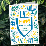 Whimsical Niedlich Dreidel Menorah CUSTOM HANUKKAH Feiertagskarte<br><div class="desc">Perfekte niedliche Karte für einen lustigen Urlaub! Handgemachte Kunst für Sie! Vollständig anpassbar! Klicken Sie auf "Personalisieren" oben, um den Text zu bearbeiten. Klicken Sie auf "Bearbeiten mit dem Designwerkzeug", um die Schriftart, Farben und Einstellungen anzupassen. (Karo auch mein Shop für alternative Designs) Dies ist eine gefaltete Karte, Karo meinen...</div>