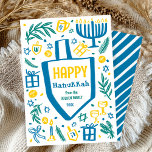 Whimsical Niedlich Dreidel Menorah CUSTOM HANUKKAH Feiertagskarte<br><div class="desc">Perfekte niedliche Karte für einen lustigen Urlaub! Handgemachte Kunst für Sie! Vollständig anpassbar! Klicken Sie auf "Personalisieren" oben, um den Text zu bearbeiten. Klicken Sie auf "Bearbeiten mit dem Designwerkzeug", um die Schriftart, Farben und Einstellungen anzupassen. (Karo auch mein Shop für alternative Designs) Dies ist eine Flachkarte, Karo meinen Shop...</div>