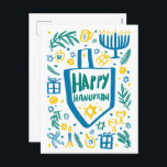 Whimsical Niedlich Dreidel Menorah CUSTOM HANUKKAH Feiertagspostkarte<br><div class="desc">Perfekte niedliche Karte für einen lustigen Urlaub! Handgemachte Kunst für Sie! Vollständig anpassbar! Klicken Sie auf "Bearbeiten mit dem Entwurfswerkzeug", um Ihren eigenen benutzerdefinierten Text hinzuzufügen. (Karo auch mein Shop für alternative Designs) Dies ist eine Postkarte, Karo meinen Shop für gefaltete Karten und Flachkarten, sowie digitale Downloads. VIELEN DANK FÜR...</div>