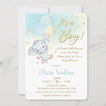 Whimsical Niedlich Elephant Balloons Baby Shower B