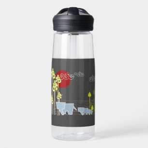 Whimsical Niedlich Elephant Family in Forest Trees Trinkflasche