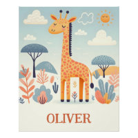 Whimsical Niedlich Giraffe in Savanna