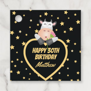 Whimsical Niedlich Heilige Kuh Happy Birthday Part Geschenkanhänger