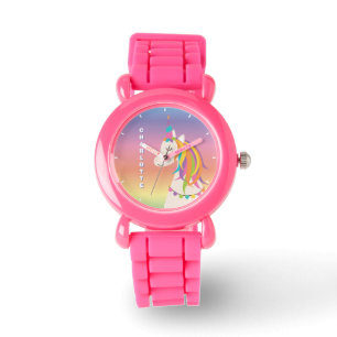 Whimsical Niedlich Magical Rainbow Unicorn Individ Armbanduhr