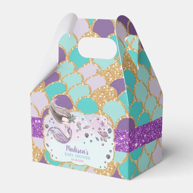 Whimsical Niedlich Mermaid Baby Shower Girl Vielen Geschenkschachtel (Vorderseite)