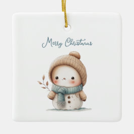 Whimsical Niedlich Snowman Zitat Frohe Weihnachten Keramikornament