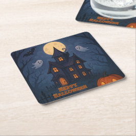 Whimsical Niedlich Spooky Spuk House | Halloween- Rechteckiger Pappuntersetzer