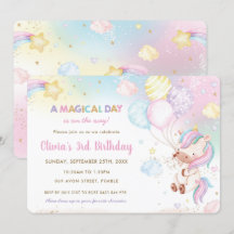 Whimsical Niedlich Unicorn Balloons Rainbow Birthd