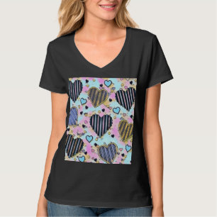Whimsical niedliche Herzen bunt zeichnend T-Shirt