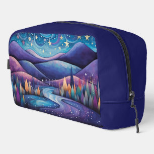 Whimsical Night - Fluss, Bäume und Berge Waschbeutel