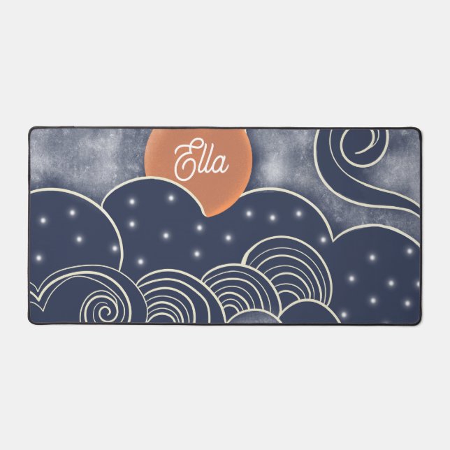 Whimsical Night Sky Desk Mat Schreibtischunterlage (Vorderseite)
