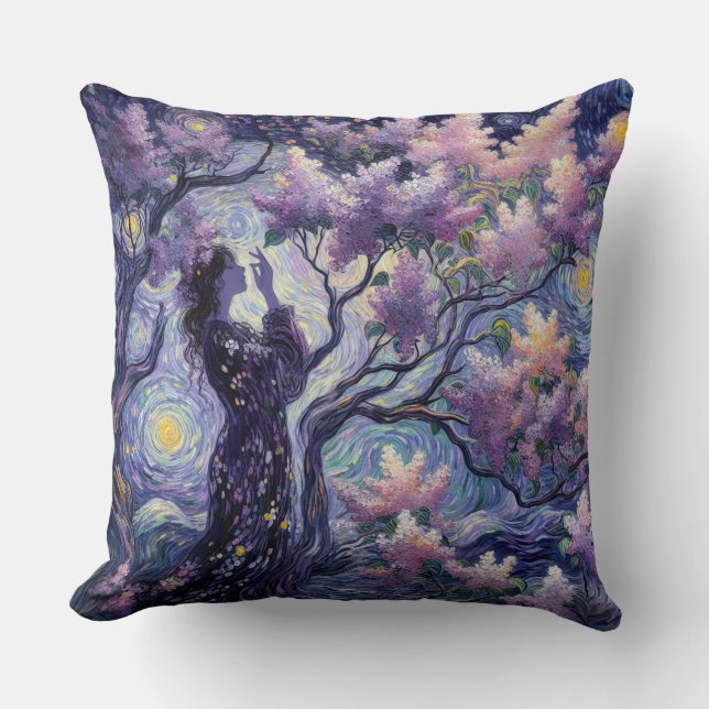 "Whimsical Night's Embrace" Kissen (Vorderseite)