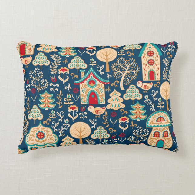 Whimsical Nordic Houses | skandinavisch Dekokissen (Vorderseite)