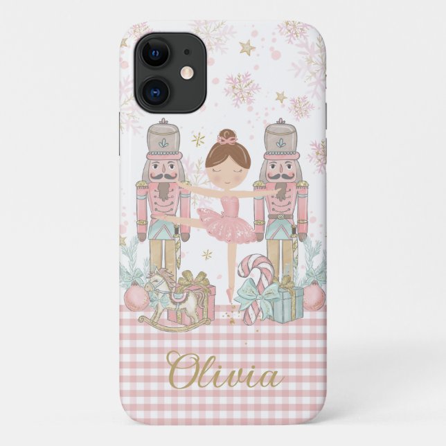 Whimsical Nutcracker Pastell Pink Weihnachtsballet Case-Mate iPhone Hülle (Rückseite)