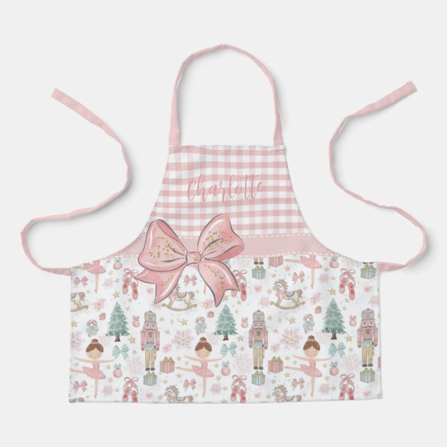 Whimsical Nutcracker Pastell Pink Weihnachtsballet Schürze (Vorderseite)