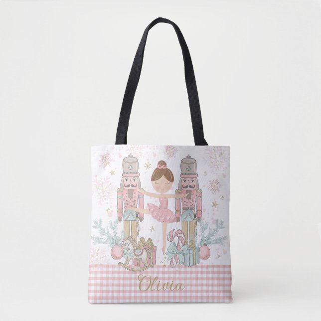 Whimsical Nutcracker Pastell Pink Weihnachtsballet Tasche (Vorderseite)