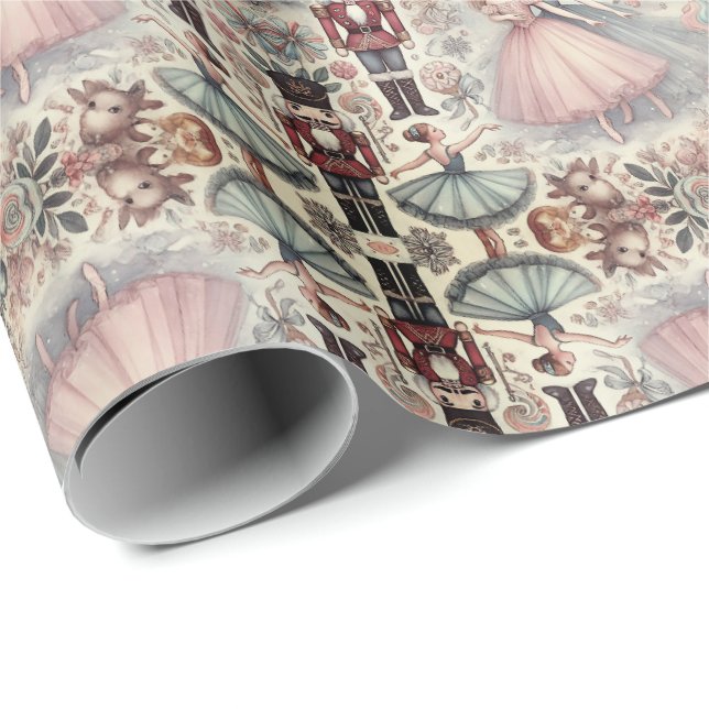 Whimsical Nutcracker Tale in Wasserfarbe Geschenkpapier (Rolleneckpunkt)
