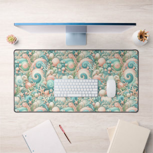 Whimsical Ocean Breeze: Pastelsee-Wirbel in Cotta Schreibtischunterlage