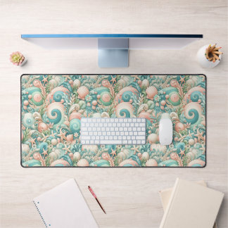 Whimsical Ocean Breeze: Pastelsee-Wirbel in Cotta Schreibtischunterlage
