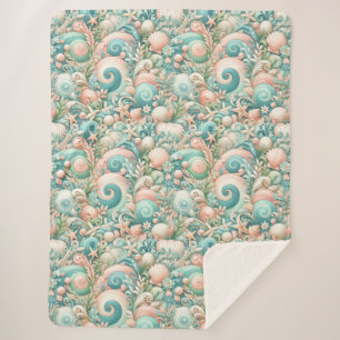 Whimsical Ocean Breeze: Pastelsee-Wirbel in Cotta Sherpadecke