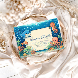 Whimsical Ocean Friends Diapper Raffle Begleitkarte