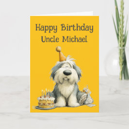 Whimsical Old English Sheepdog Birthday Card Karte