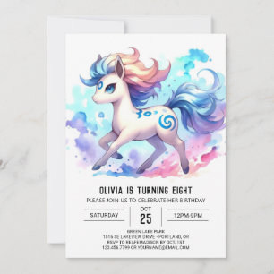 Whimsical Online Horse Geburtstag Einladung