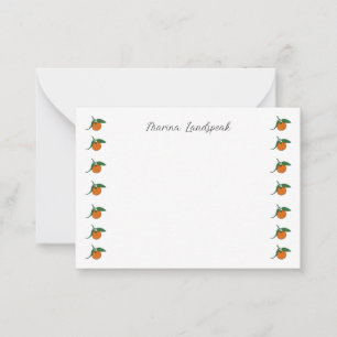 Whimsical Orange Frucht Grenze Benutzerdefinierter Mitteilungskarte