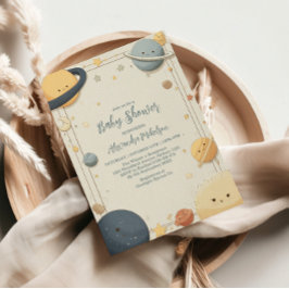 Whimsical Outer Space Baby Dusche Einladung