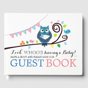 Whimsical Owl Baby Dusche Gästebuch